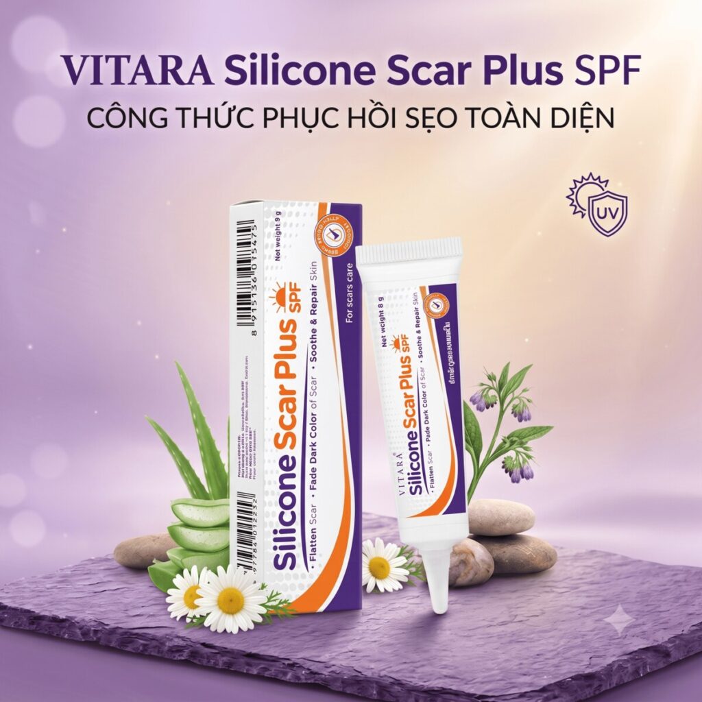 Kem mờ sẹo Vitara Silicone Scar Plus SPF 9g - công thức phục hồi sẹo toàn diện