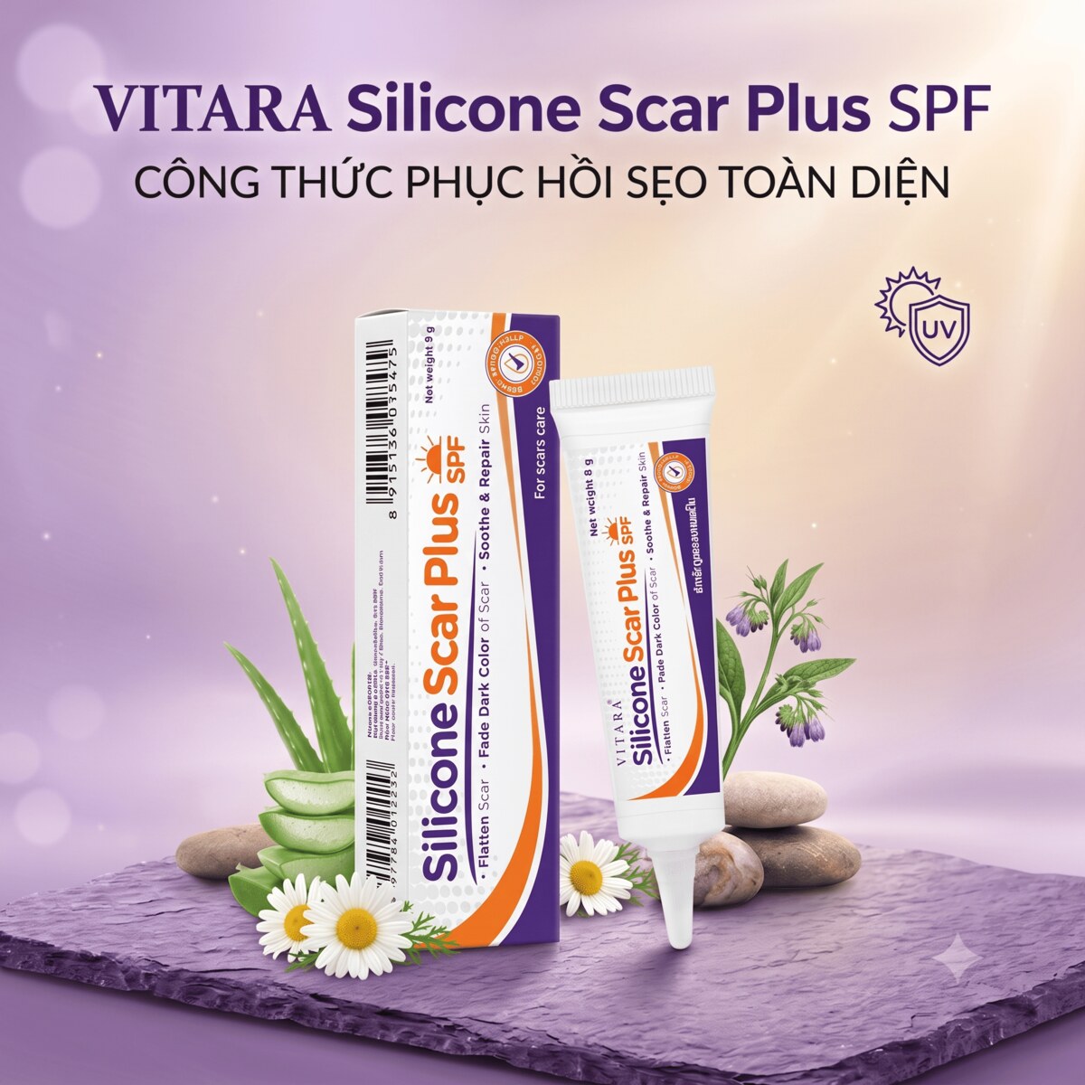 Kem mờ sẹo Vitara Silicone Scar Plus SPF 9g - công thức phục hồi sẹo toàn diện Kem mờ sẹo Vitara Silicone Scar Plus SPF 9g - công thức phục hồi sẹo toàn diện